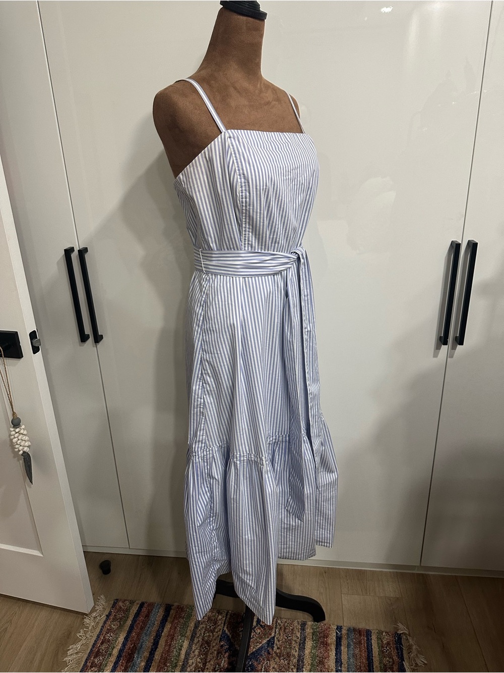 Banana Republic Light Blue & White Striped Tie-Waist Maxi Dress - Picture 12 of 14